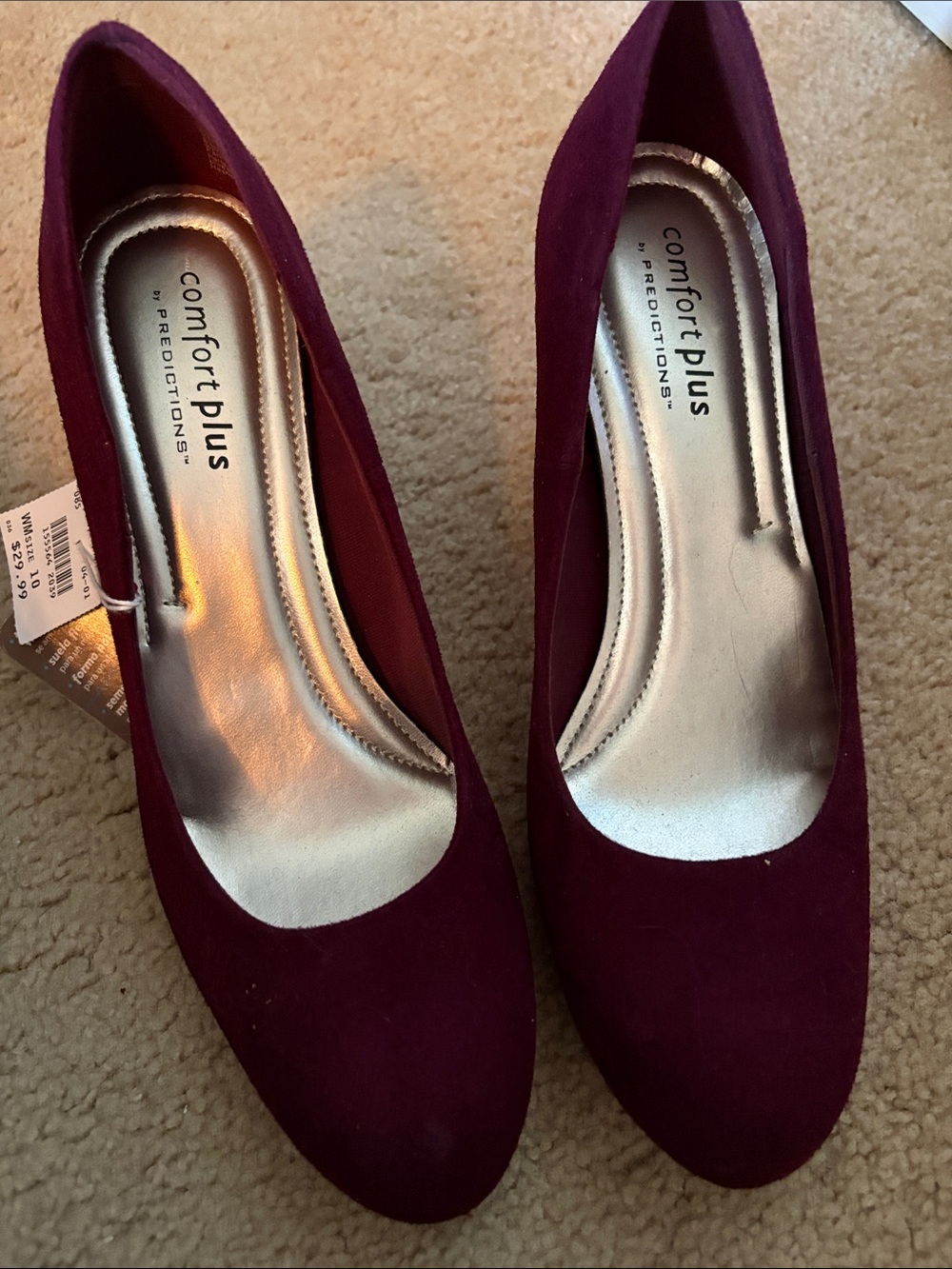 comfort plus by Predictions Plum Suede Classic Pumps size10 never worn